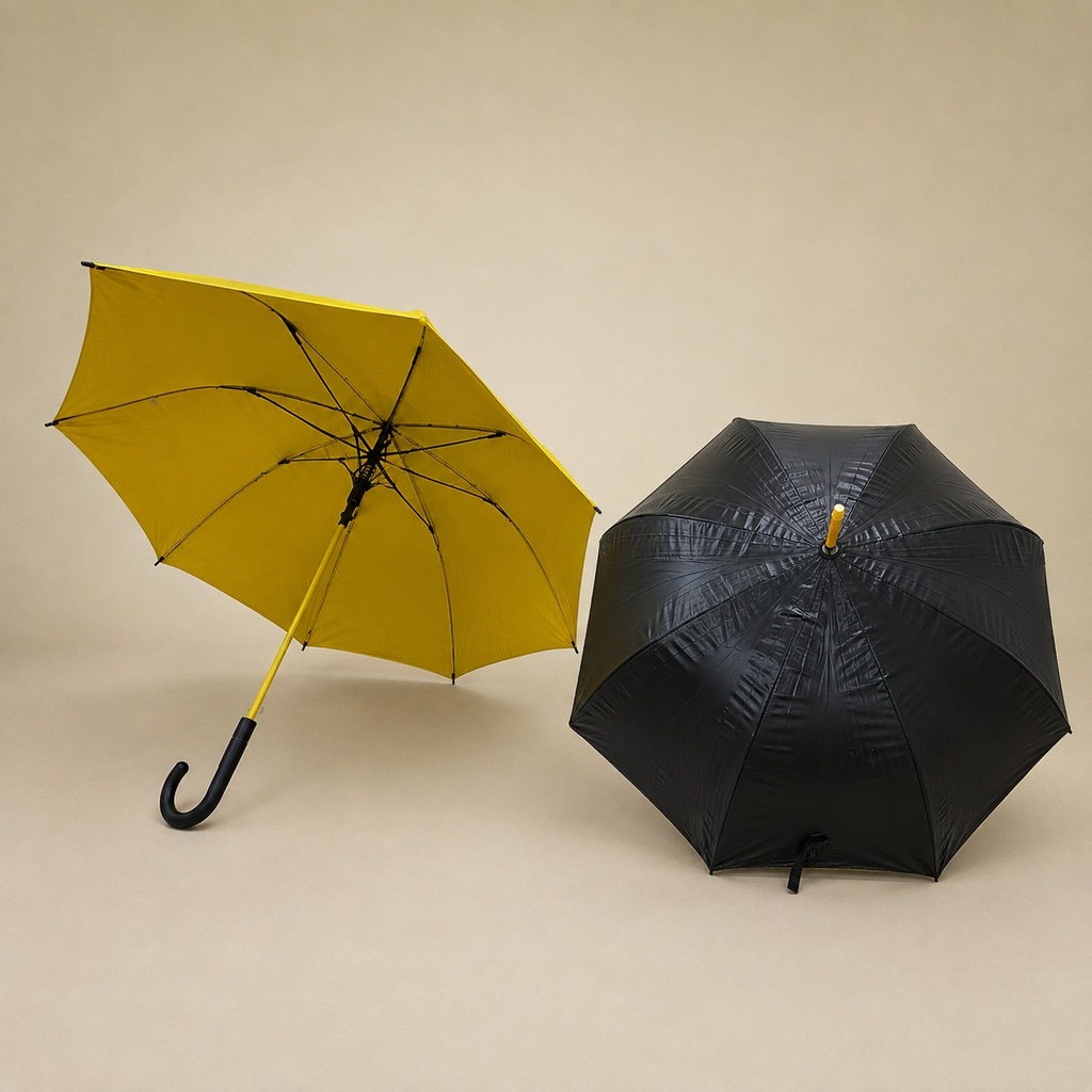 Umbrella, Black with yellow
