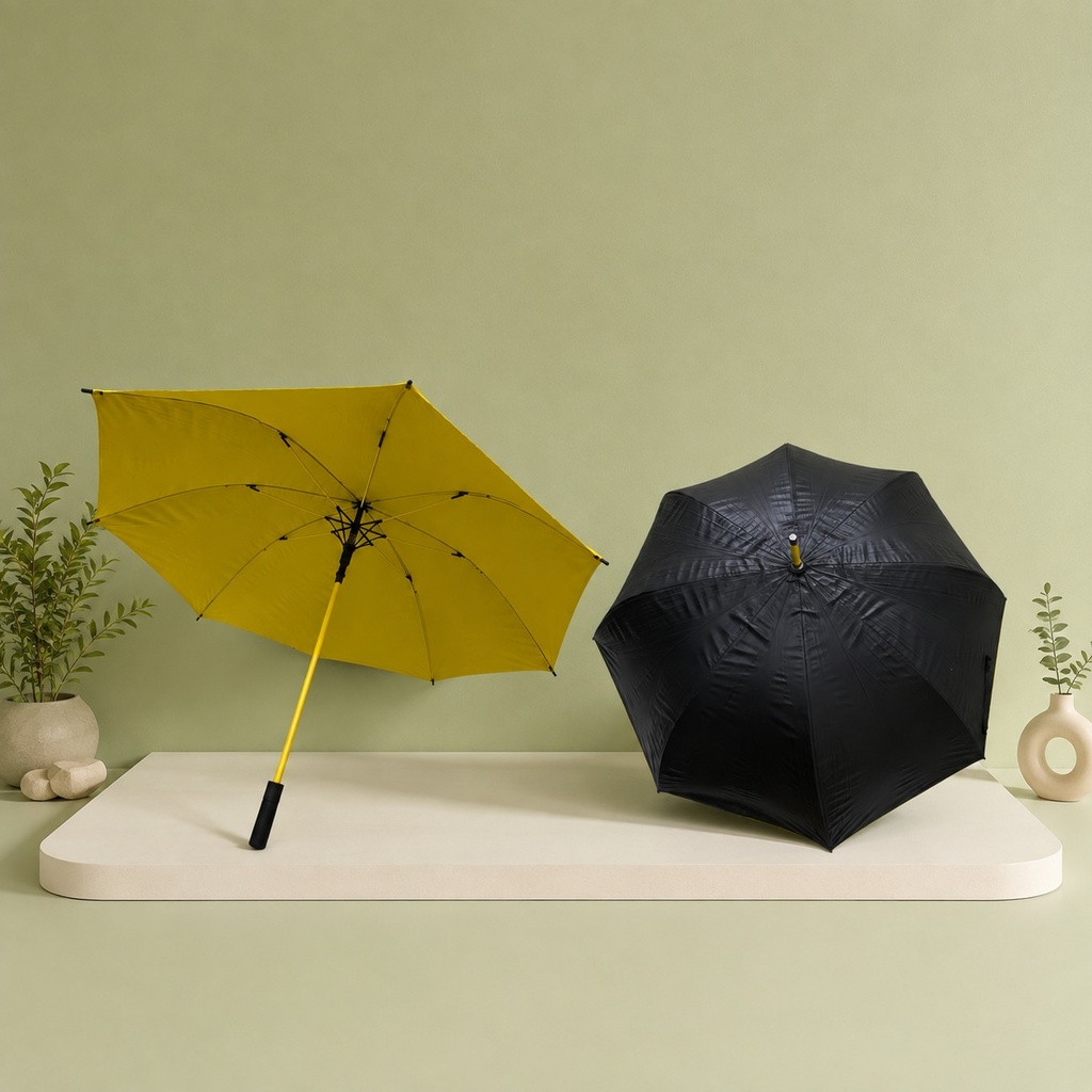 Umbrella, Black with yellow