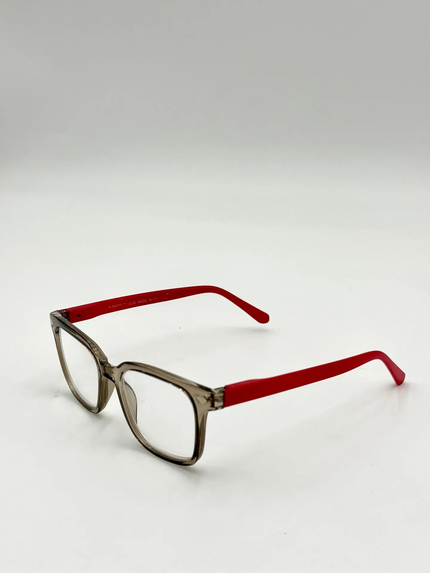 Eyeglasses frame, China, Gray with red, Men