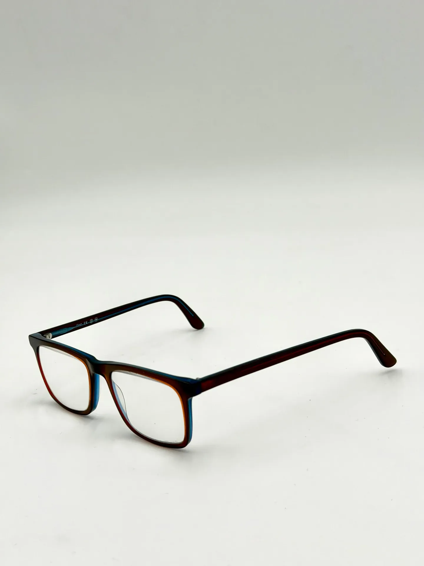 Eyeglasses frame, China, Brown with blue, Men