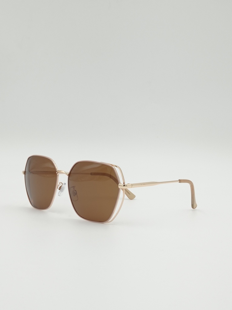 China Sunglasses, Brown, Female